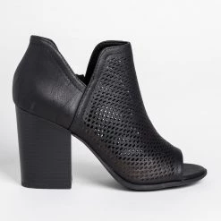 Soda Shoes Mesh Design Open-Toe Ankle Booties