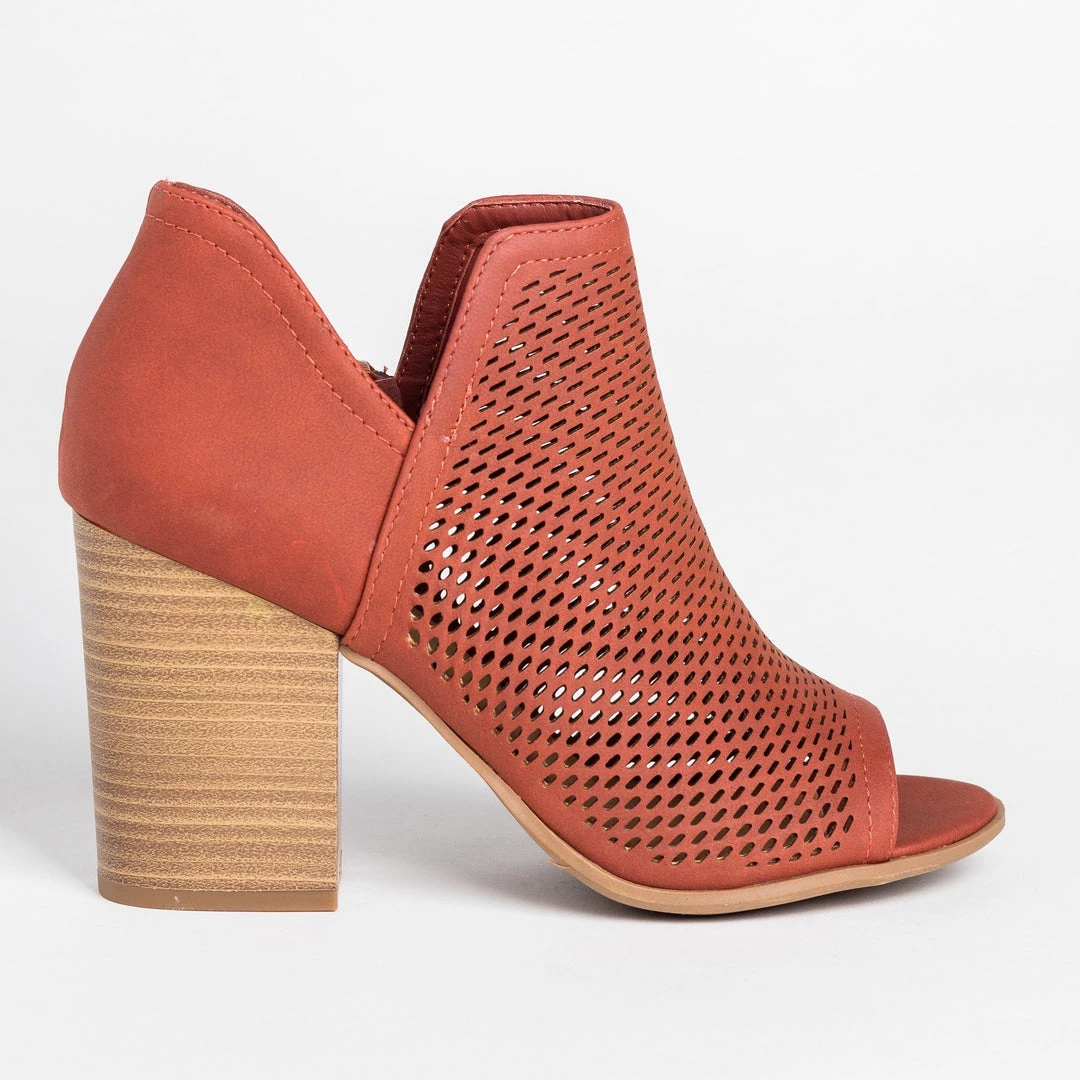 Soda Shoes Mesh Design Open-Toe Ankle Booties 1 Soda Shoes Mesh Design Open-Toe Ankle Booties