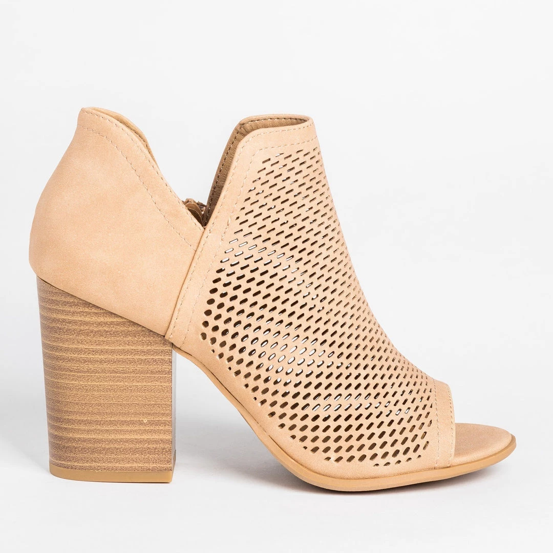 Soda Shoes Mesh Design Open-Toe Ankle Booties 3 Soda Shoes Mesh Design Open-Toe Ankle Booties