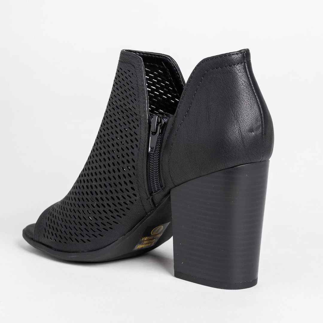 Soda Shoes Mesh Design Open-Toe Ankle Booties 6 Soda Shoes Mesh Design Open-Toe Ankle Booties