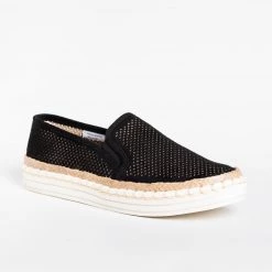 Soda Shoes Newest Arrivals Mesh Esparto Trim Slip-On Sneakers