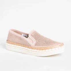 Soda Shoes Newest Arrivals Mesh Esparto Trim Slip-On Sneakers