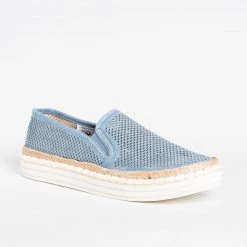 Soda Shoes Newest Arrivals Mesh Esparto Trim Slip-On Sneakers