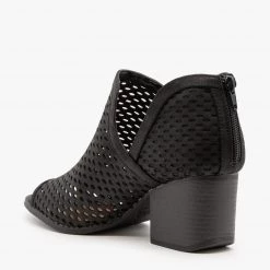 Qupid Shoes Mesh Peep Toe Booties 11 Qupid Shoes Mesh Peep Toe Booties