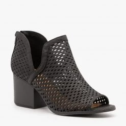 Qupid Shoes Mesh Peep Toe Booties 10 Qupid Shoes Mesh Peep Toe Booties