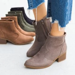 City Classified Shoes Newest Arrivals Mesh Side Ankle Booties