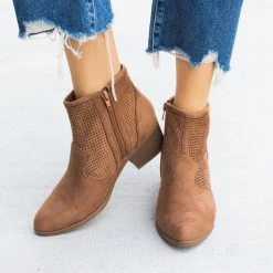 City Classified Shoes Newest Arrivals Mesh Side Ankle Booties