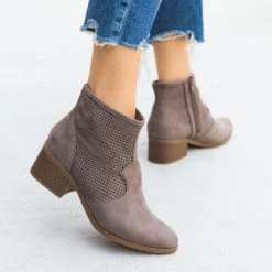 City Classified Shoes Newest Arrivals Mesh Side Ankle Booties