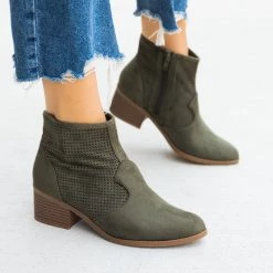 City Classified Shoes Newest Arrivals Mesh Side Ankle Booties