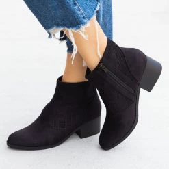 City Classified Shoes Newest Arrivals Mesh Side Ankle Booties