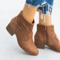 City Classified Shoes Newest Arrivals Mesh Side Ankle Booties