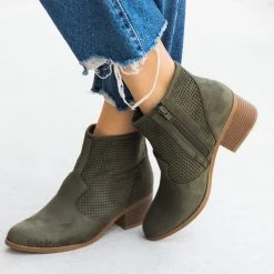 City Classified Shoes Newest Arrivals Mesh Side Ankle Booties