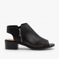 Soda Shoes Newest Arrivals Mesh Slingback Chunky Heel Sandals