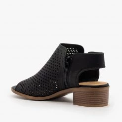 Soda Shoes Newest Arrivals Mesh Slingback Chunky Heel Sandals