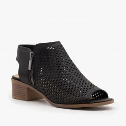 Soda Shoes Newest Arrivals Mesh Slingback Chunky Heel Sandals