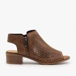 Soda Shoes Newest Arrivals Mesh Slingback Chunky Heel Sandals