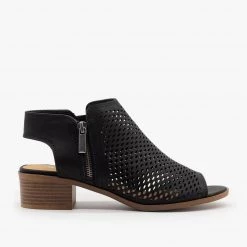 Soda Shoes Newest Arrivals Mesh Slingback Chunky Heel Sandals