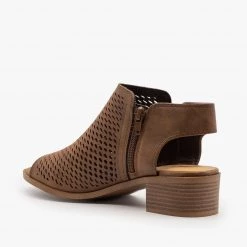 Soda Shoes Newest Arrivals Mesh Slingback Chunky Heel Sandals