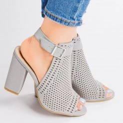 Bamboo Shoes Newest Arrivals Mesh Slingback Chunky Heels