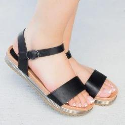 Bamboo Shoes Metal Detail Ankle Strap Sandals Newest Arrivals