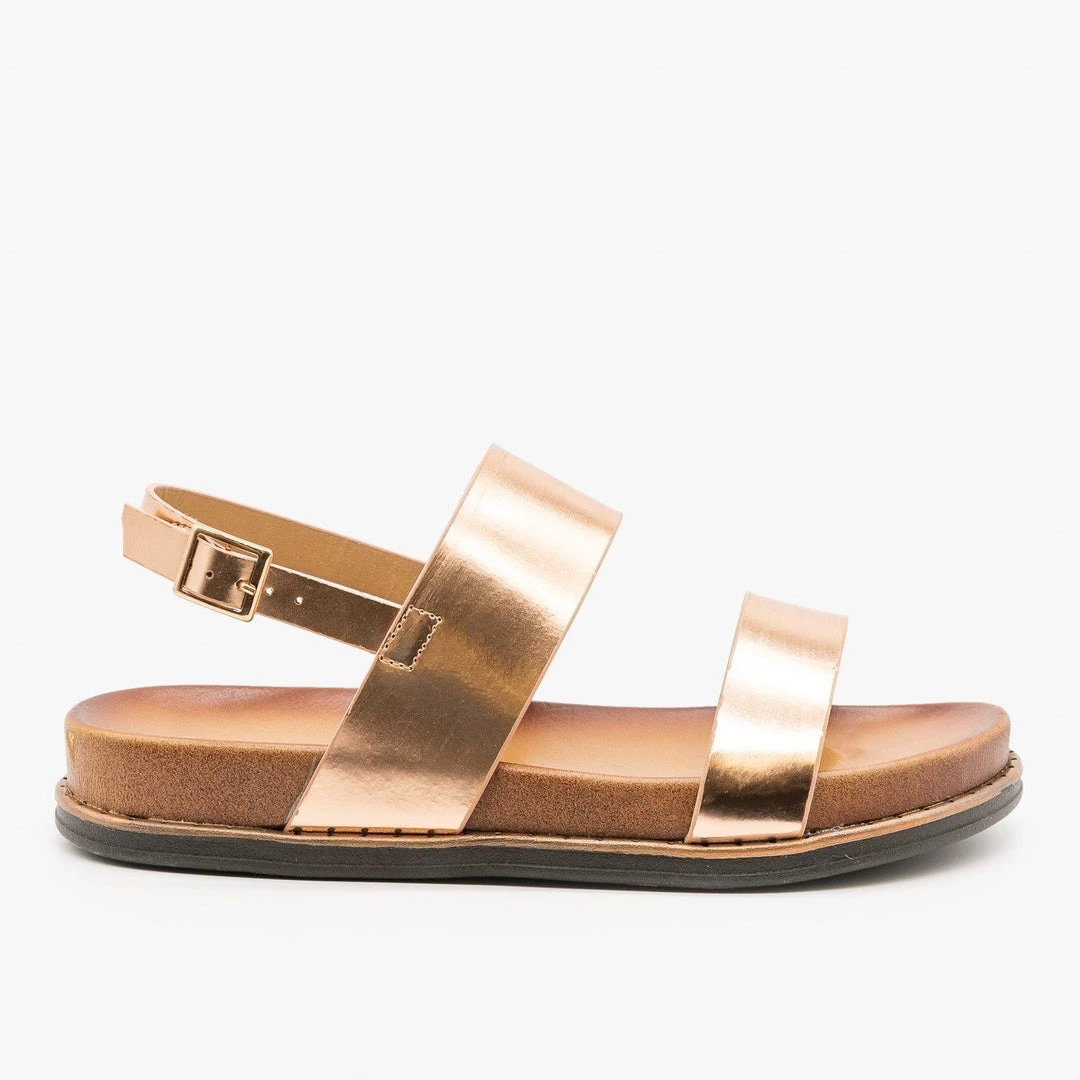 Anna Shoes Metallic Basic Sandals 1 Anna Shoes Metallic Basic Sandals