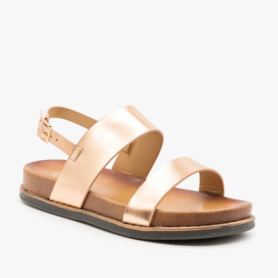 Anna Shoes Metallic Basic Sandals 3 Anna Shoes Metallic Basic Sandals