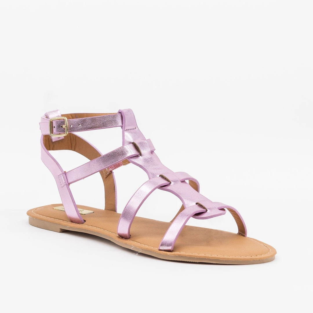 Qupid Shoes Metallic Caged Gladiator Sandals Newest Arrivals 2 Qupid Shoes Metallic Caged Gladiator Sandals Newest Arrivals