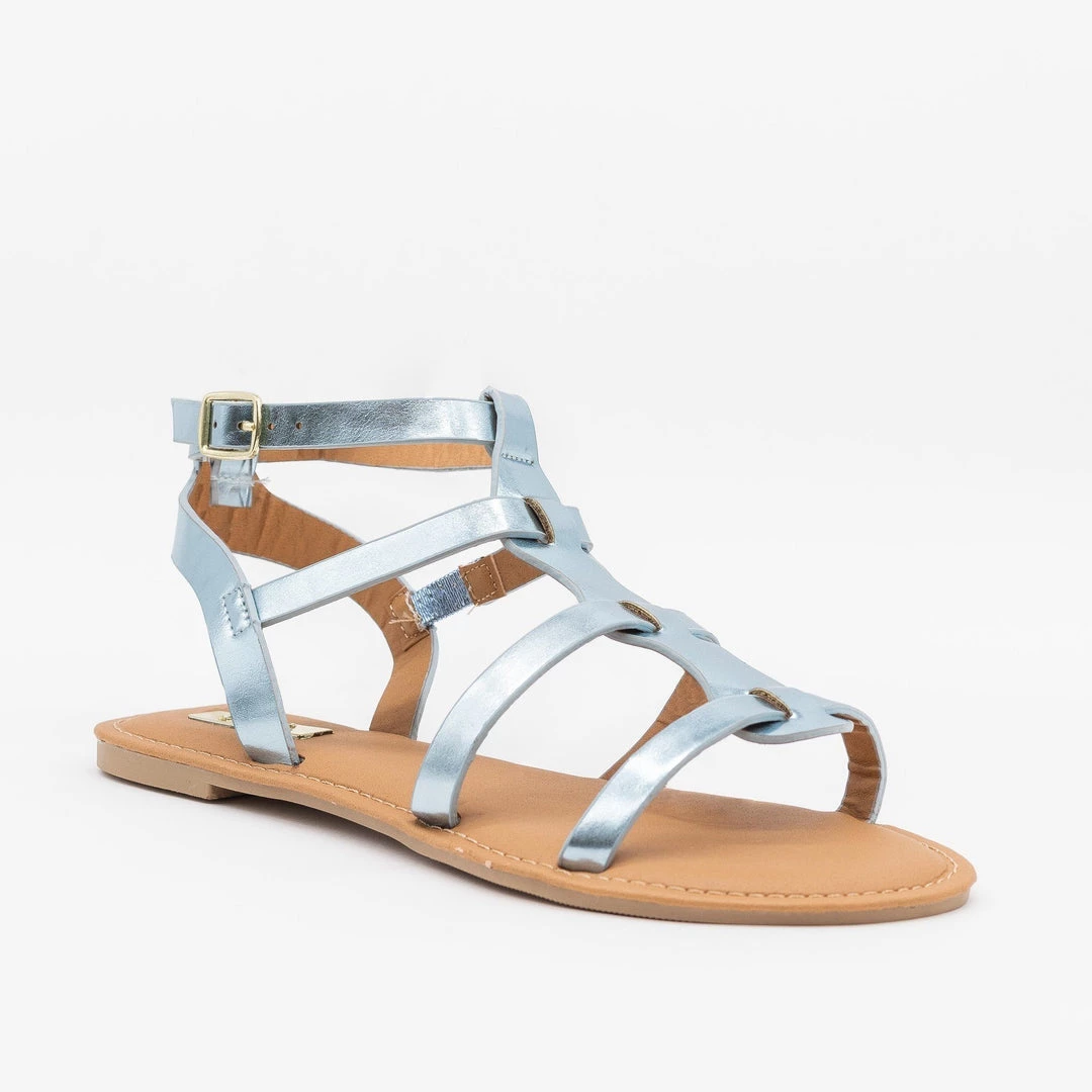 Qupid Shoes Metallic Caged Gladiator Sandals Newest Arrivals 1 Qupid Shoes Metallic Caged Gladiator Sandals Newest Arrivals
