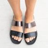 Bamboo Shoes Newest Arrivals Metallic Dual Strap Sandal