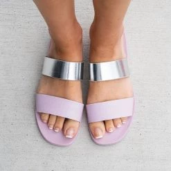 Bamboo Shoes Newest Arrivals Metallic Dual Strap Sandal