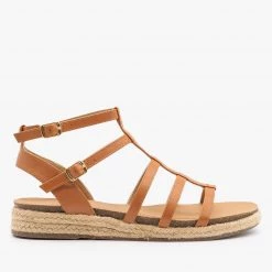 Top Moda Newest Arrivals Metallic Espadrille Gladiator Sandals