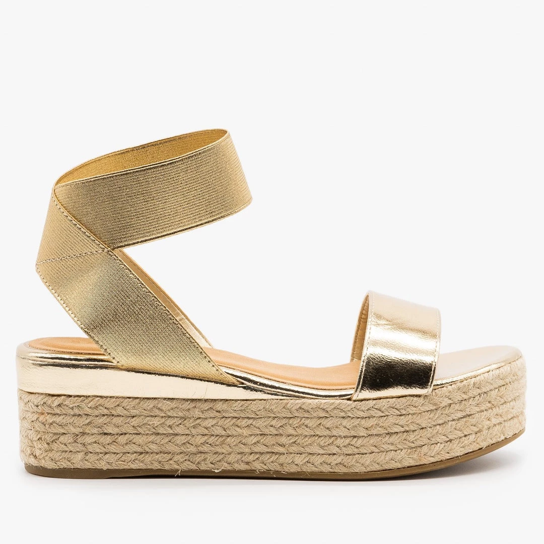 Bamboo Shoes Metallic Gold Espadrille Platform Sandals 1 Bamboo Shoes Metallic Gold Espadrille Platform Sandals