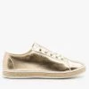 Bamboo Shoes Newest Arrivals Metallic Gold Espadrille Sneakers