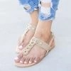 Glaze Metallic Loop Strapped Sandals Newest Arrivals