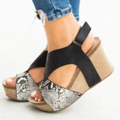 Nature Breeze V-Shaped Strap Platform Wedges FINAL SALE Newest Arrivals