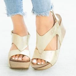 Nature Breeze V-Shaped Strap Platform Wedges FINAL SALE Newest Arrivals