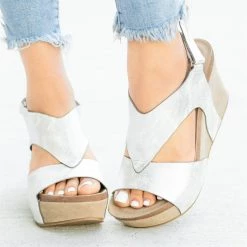 Nature Breeze V-Shaped Strap Platform Wedges FINAL SALE Newest Arrivals