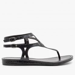 City Classified Shoes Newest Arrivals Metallic Snake Print Sandals