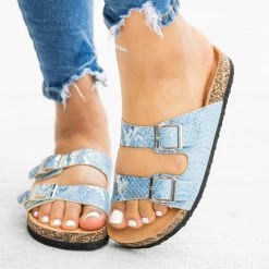 Mata Metallic Snakeskin Slides 21 Mata Metallic Snakeskin Slides