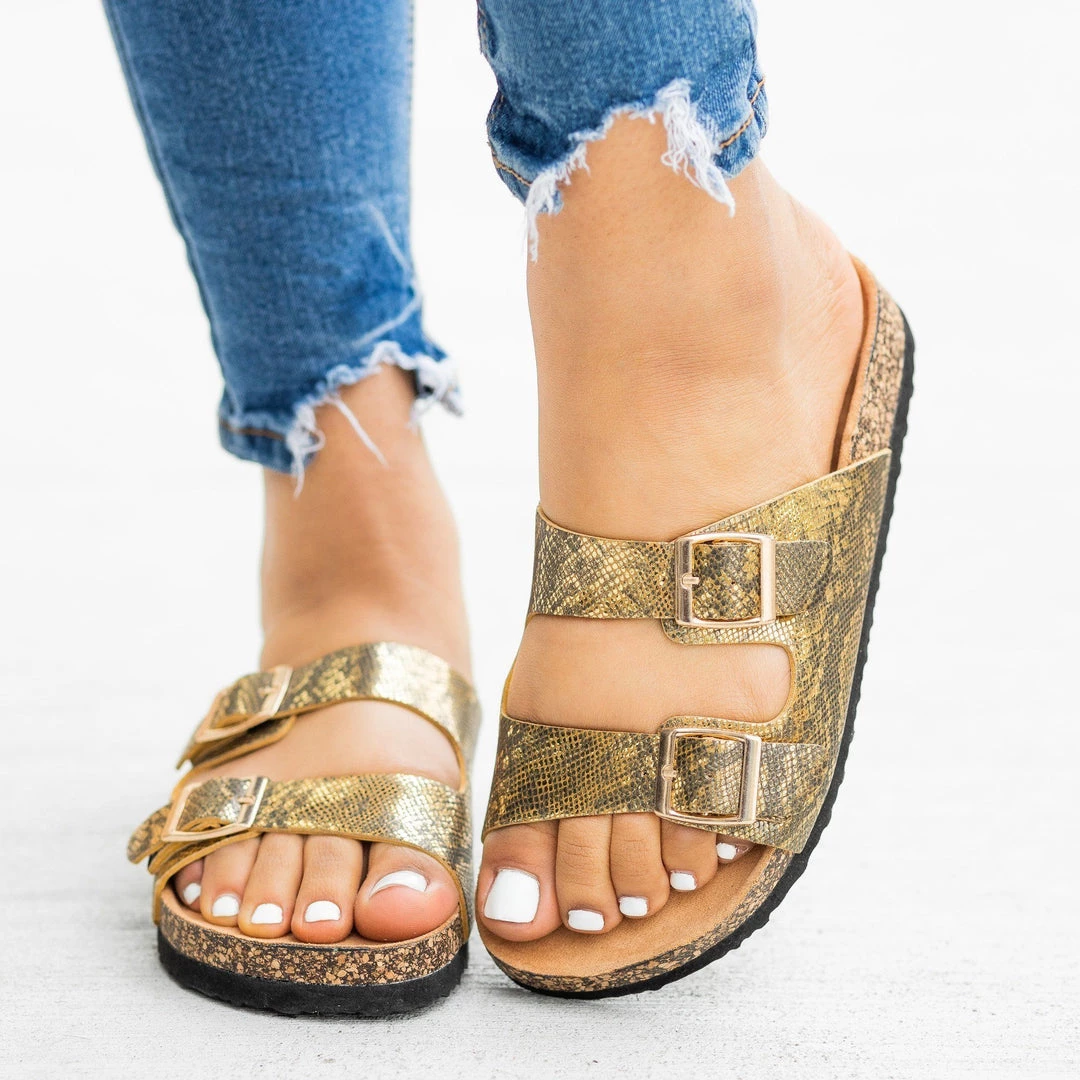 Mata Metallic Snakeskin Slides 14 Mata Metallic Snakeskin Slides