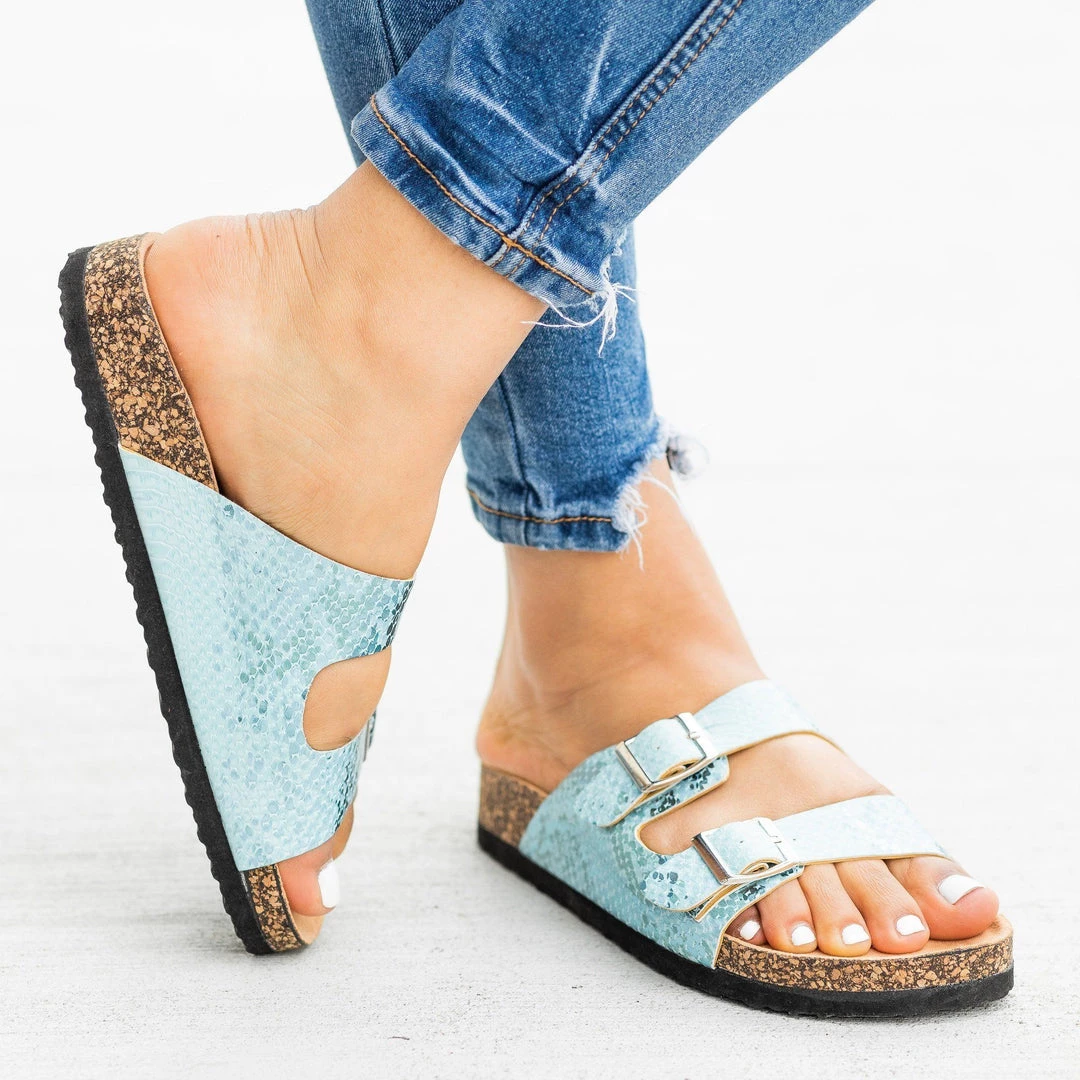 Mata Metallic Snakeskin Slides 12 Mata Metallic Snakeskin Slides