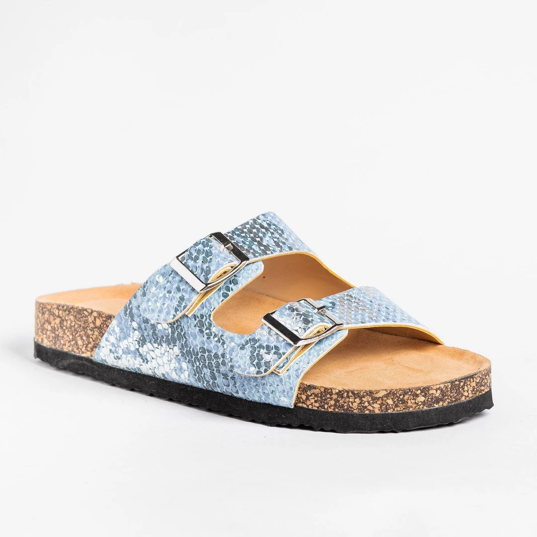 Mata Metallic Snakeskin Slides 1 Mata Metallic Snakeskin Slides