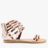Qupid Shoes Newest Arrivals Metallic Strappy Gladiator Sandals