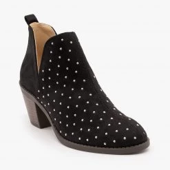 Mata Metallic Studded Ankle Booties
