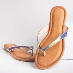 Forever Metallic Thong Flip Flops