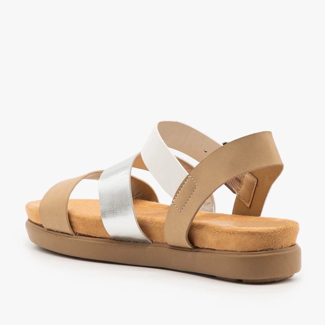Bamboo Shoes Newest Arrivals Metallic Triple Strap Sandals 5 Bamboo Shoes Newest Arrivals Metallic Triple Strap Sandals