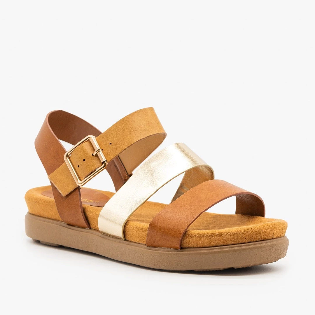 Bamboo Shoes Newest Arrivals Metallic Triple Strap Sandals 3 Bamboo Shoes Newest Arrivals Metallic Triple Strap Sandals