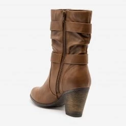 Soda Shoes Mid Calf Buckled Boots