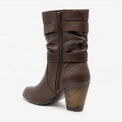 Soda Shoes Mid Calf Buckled Boots