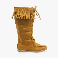 Soda Shoes Newest Arrivals Mid Calf Fringe Moccasin Boots